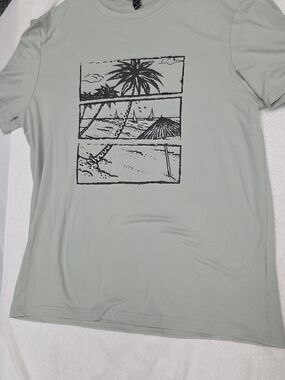 NFINITY Light Sage Short-Sleeve Graphic Tee - Beach Panel Print